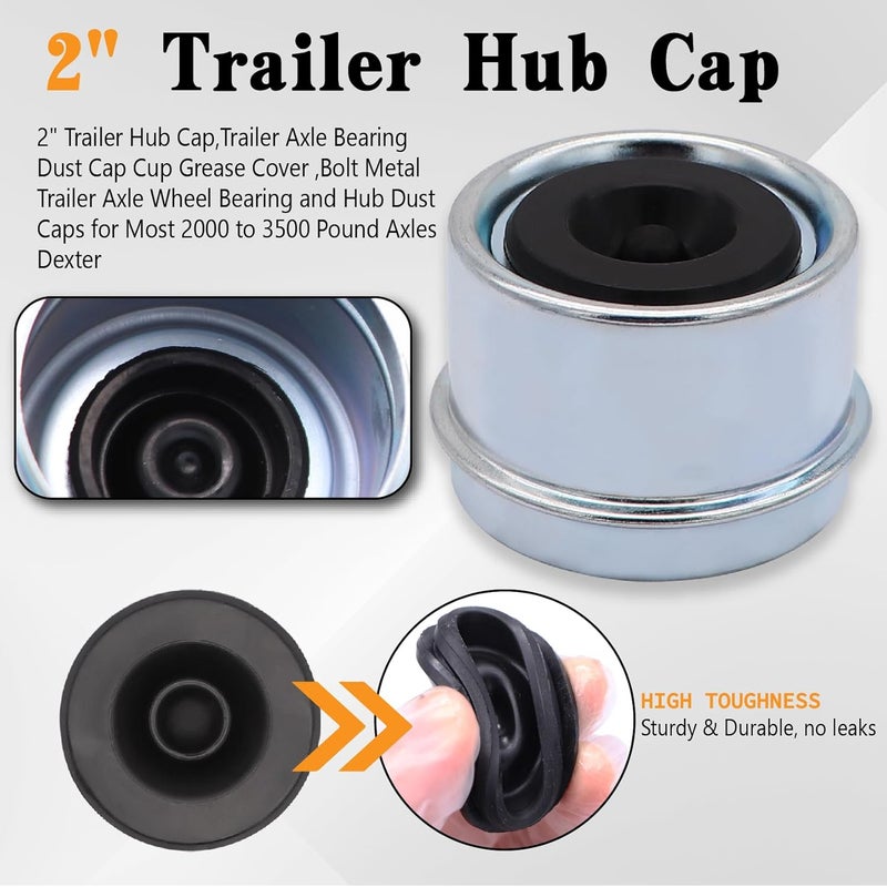Torkettle 4 Sets Boat Trailer Wheel L68149 L44649 5 Lug Bearing Kit for 3500lb Axle with 171255TB/10-19 Grease Hub Seals, 1.98" Dust Covers, Rubber Plugs, Cotter Pins, Washers - Image 5